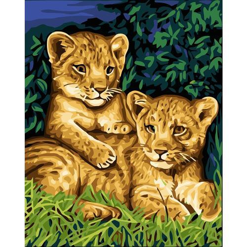 Peinture De Deux Tigres Par Numéross, 40x50cm, Bricolage D'images À... on Productcaster.