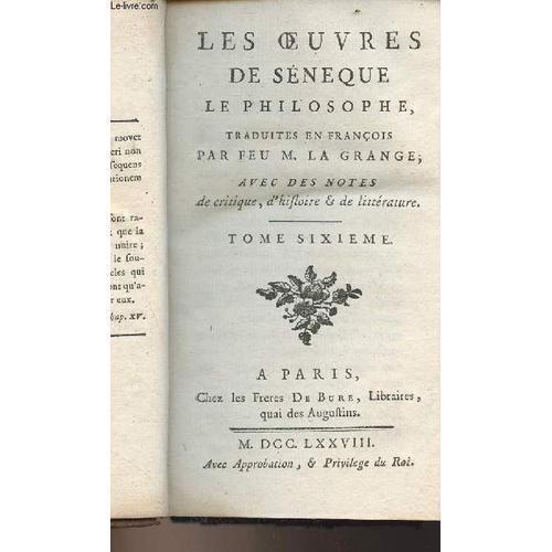 Les Oeuvres De Séneque Le Philosophe, Traduites En François Par Feu... on Productcaster.