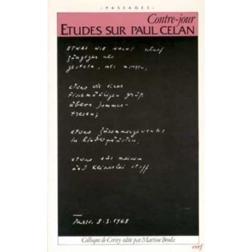 Contre-Jour - Études Sur Paul Celan on Productcaster.