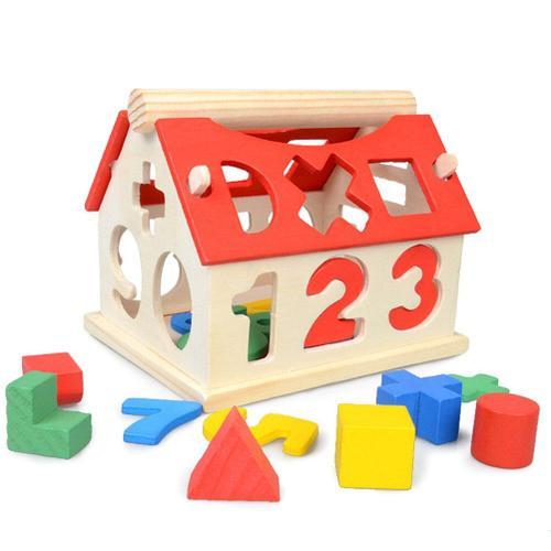 Figurines Pour Enfants Contre La Maison, Blocs En Bois, Jouets Éduc... on Productcaster.