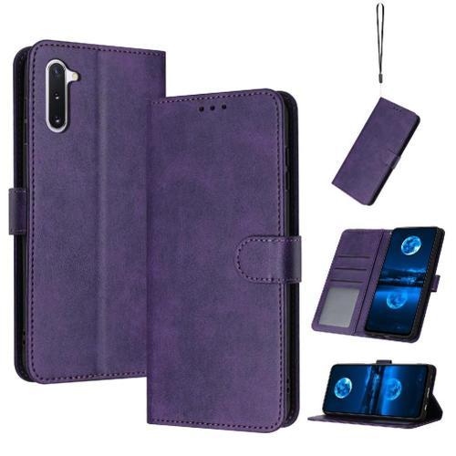 Flip Étui Pour Samsung Galaxy Note 10 Couleur Pure Cuir Pu Avec Fen... on Productcaster.