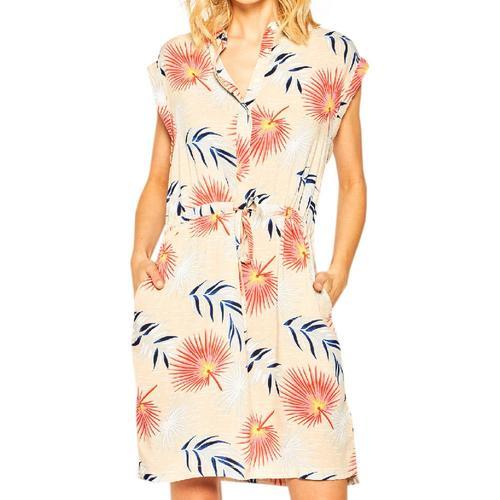 Robe Chemise Beige À Fleurs Femme Lee Tropical on Productcaster.