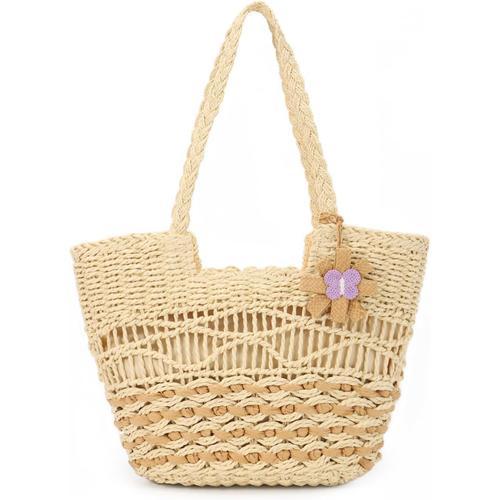 Beige Sac de Plage en Paille, Grands Sacs Fourre-Tout Tissés Boho D... on Productcaster.