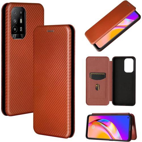 Compatible Avec Coque Oppo Reno 5f 4g, Mince Flip Fibre De Carbone ... on Productcaster.