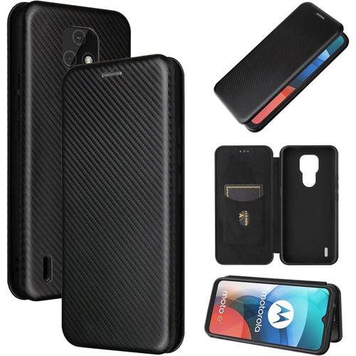 Compatible Avec Coque Moto E7, Mince Flip Fibre De Carbone Test De ... on Productcaster.