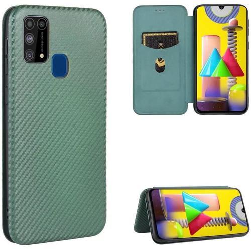 Compatible Avec Coque Samsung Galaxy M31, Mince Flip Fibre De Carbo... on Productcaster.