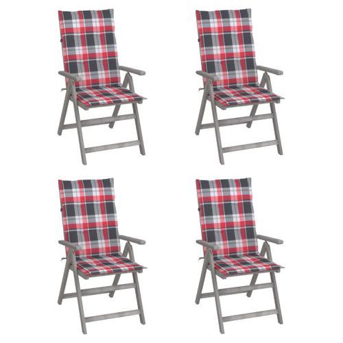 Vidaxl Chaises Inclinables De Jardin 4 Pcs Avec Coussins Bois D'aca... on Productcaster.