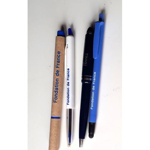 Lot De 4 Stylos À Bille Publicitaires Marqués Fondation De France -... on Productcaster.