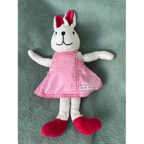 Peluche Doudou Lapin Sucre D¿Orge Robe Rose on Productcaster.