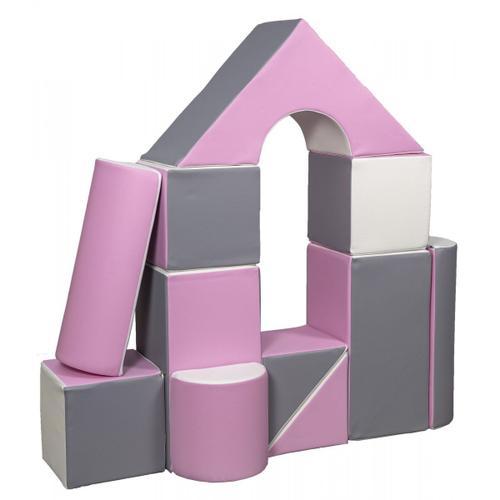 Set De 11 Blocs En Mousse Pour Le Jeu Blanc, Rose, Gris on Productcaster.