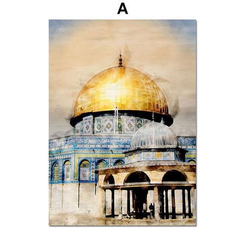 Peinture Sur Toile Avec Les Écritures De La Mosquée Islamique, Vill... on Productcaster.