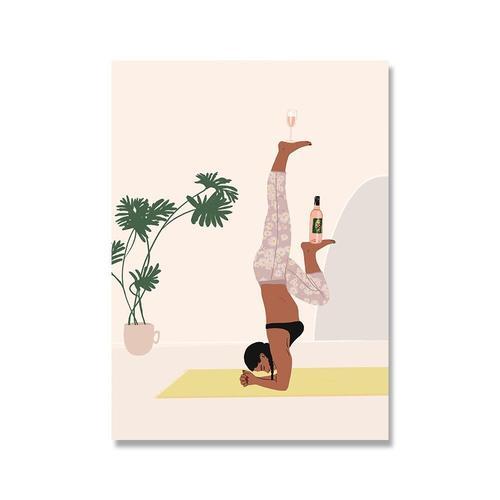 Toile D'art Murale De Yoga Pour Femmes, Affiches Amusantes Pour Sal... on Productcaster.