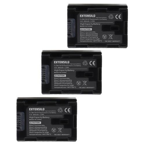 EXTENSILO 3x Batteries compatible avec JVC GZ-HM550, GZ-HM550BEK, G... on Productcaster.