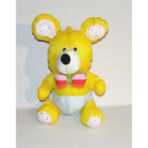 Doudou Souris En Toile Jaune A Pois - Peluche Souris 29 Cm Style Pu... on Productcaster.