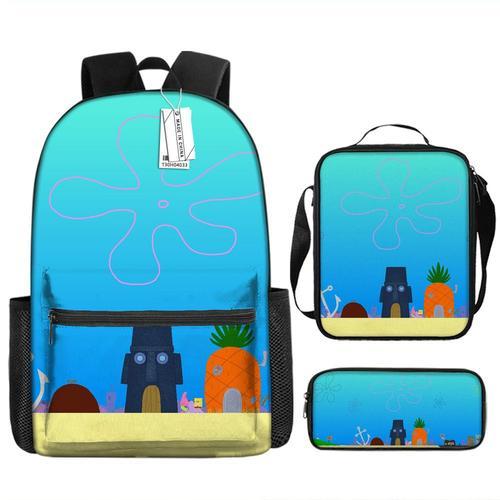 Sac à dos imprimé Bob l'éponge pour enfants, sac d'école décontract... on Productcaster.