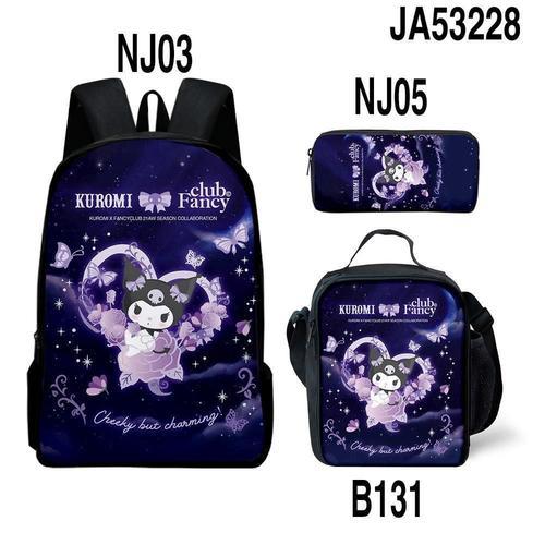 Sanrio Kuromi Sac D'école Sac À Dos Étudiant Trois Pièces Trousse À... on Productcaster.