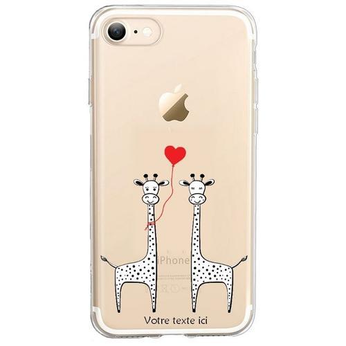 Coque Iphone 7 8 Se 2020 Girafe Coeur Avec Votre Texte on Productcaster.