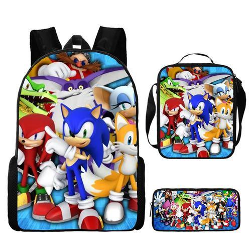 Sac à dos Sonic, sac d'école, sac à déjeuner, sac à crayons, ensemb... on Productcaster.