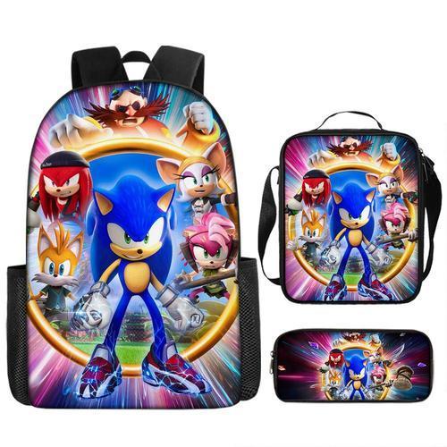 Sac à dos Sonic, sac d'école, sac à déjeuner, sac à crayons, ensemb... on Productcaster.