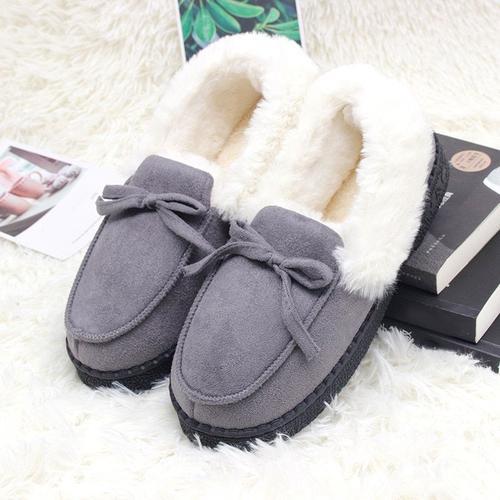 Mocassins D'intérieur En Peluche Avec N¿Ud Papillon Pour Femme, Cha... on Productcaster.