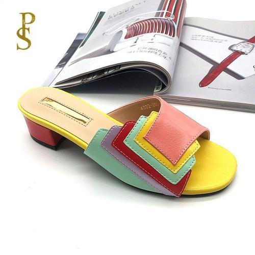 Mules À Talon Multicolores, Patchwork De Couleurs, Style Nigérien, ... on Productcaster.