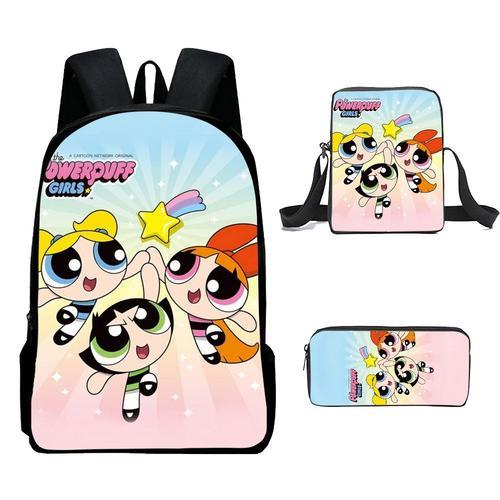 Sac à dos de dessin animé Powerpuff pour fille, sac d'école à impre... on Productcaster.