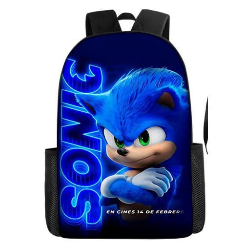 Sac à dos pour enfants Sonic de bande dessinée de 17 pouces sac d'é... on Productcaster.