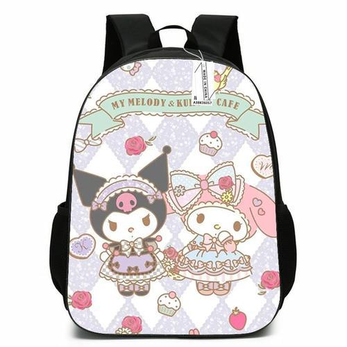 Sac à dos pour filles Kuromi de 17 pouces, sac d'école décontracté ... on Productcaster.