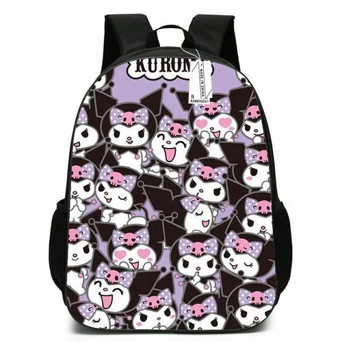 Sac à dos pour filles Kuromi de 17 pouces, sac d'école décontracté ... on Productcaster.