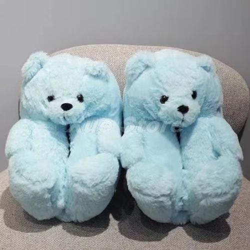 Pantoufles De Maison En Peluche Ours En Peluche Pour Femmes, Marron... on Productcaster.