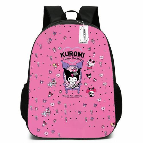 Sac à dos pour filles Kuromi de 17 pouces, sac d'école décontracté ... on Productcaster.