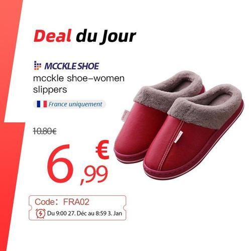 Pantoufles En Peluche Pour Femmes, Chaussures Plates Pour La Maison... on Productcaster.