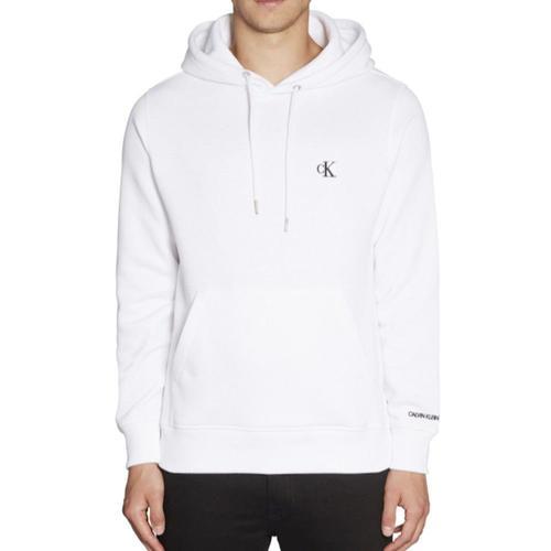 Sweat Calvin Klein Essential Regular Hoodie Homme Blanc on Productcaster.