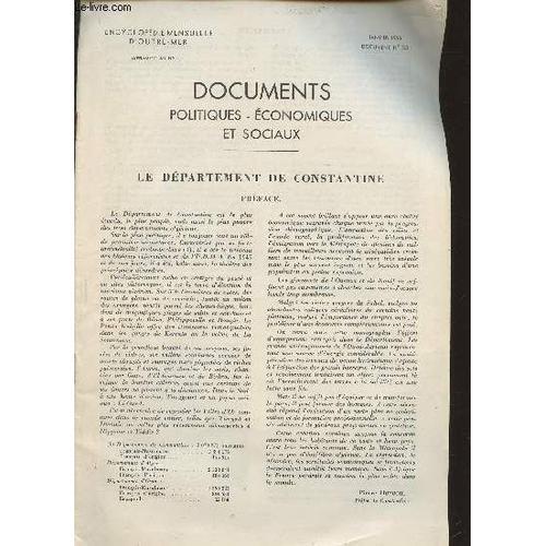 Documents Politiques, Économiques Et Sociaux, Encyclopédie Mensuell... on Productcaster.