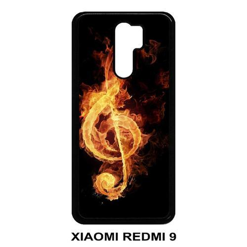 Coque Xiaomi Redmi 9 - Clef De Sol En Feu - Noir on Productcaster.