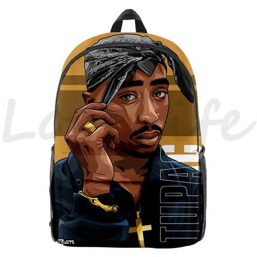 Sac à Dos Tupac Fumée Pour Célébrités En Polyester Grande Capacité ... on Productcaster.