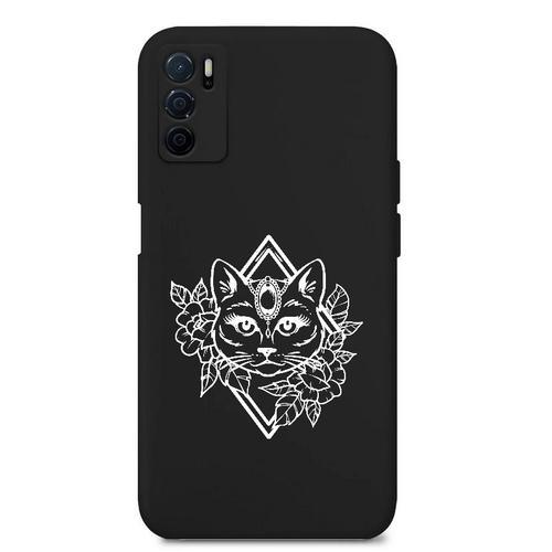 Coque Noir Oppo A16 Et A16s Chat Fleur on Productcaster.