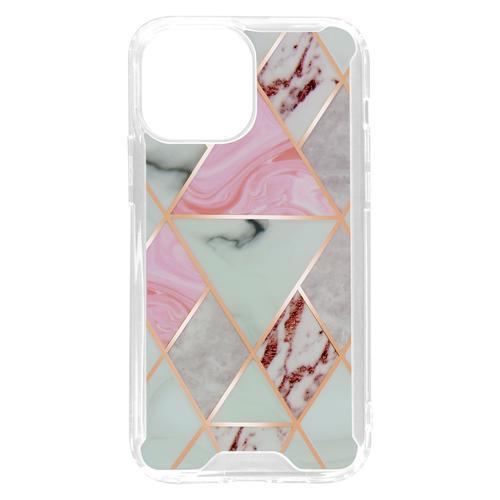 Coque Marbre Iphone 13 Pro Max Hybride Avec Coins Renforcés Rose on Productcaster.