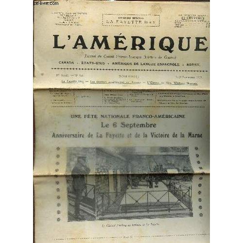 L Amérique, N°5-6 (15 Au 22 Septembre 1917) : La Fayette Day / Les ... on Productcaster.