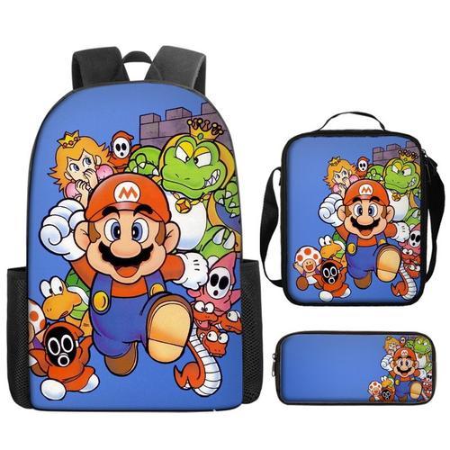 Super Mario Bros sac d'école trois pièces ensemble jeu périphérique... on Productcaster.