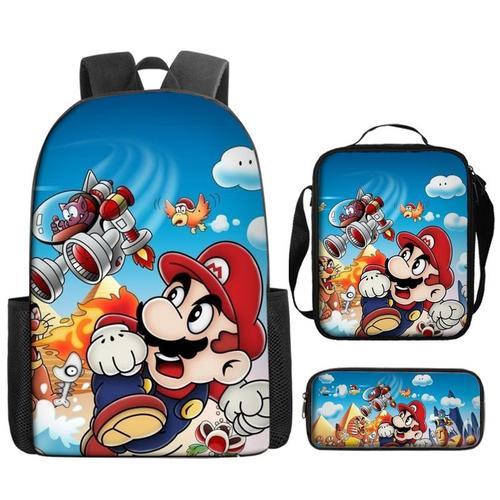 Super Mario Bros sac d'école trois pièces ensemble jeu périphérique... on Productcaster.