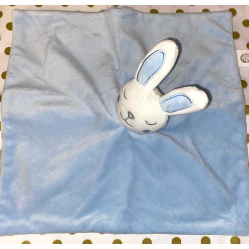 Doudou Lapin Bleu Blanc Sheldon Nuages Peluche Mouchoir Carre Bebe ... on Productcaster.