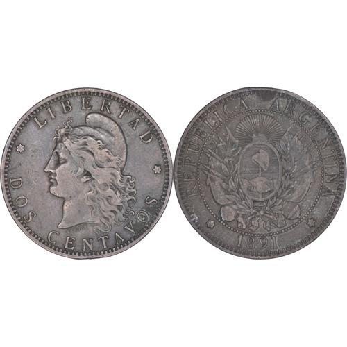 Argentine - 1891 - Dos Centavos - Libertad - Une Allégorie De La Li... on Productcaster.