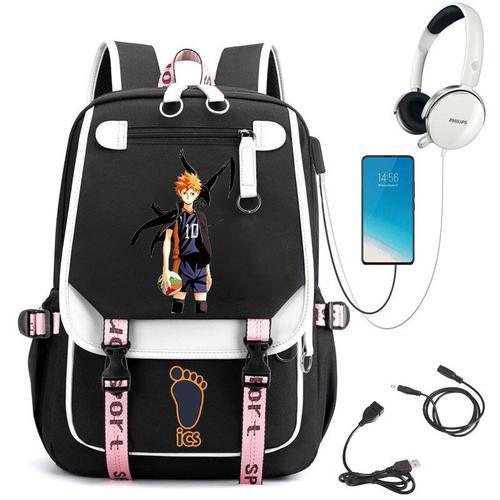 Anime volley-ball adolescent cartable sac à dos USB charge sac à do... on Productcaster.