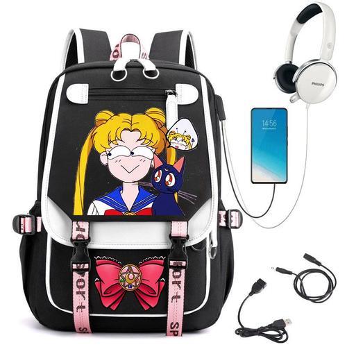 Anime Sailor Moon sac à dos USB charge sac à dos grande capacité ét... on Productcaster.