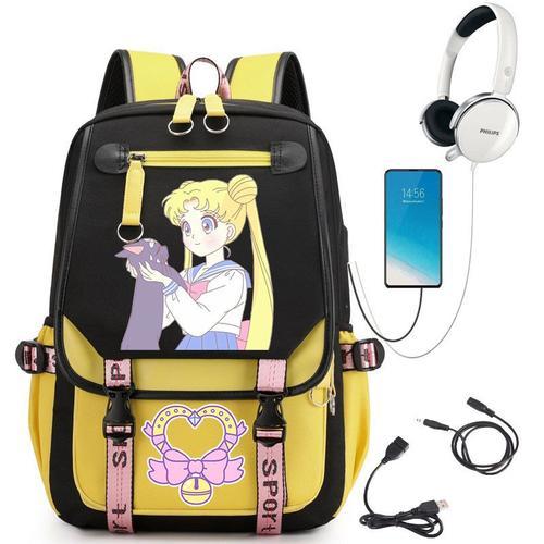 Anime Sailor Moon sac à dos USB charge sac à dos grande capacité ét... on Productcaster.