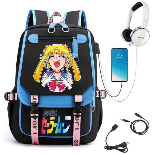 Anime Sailor Moon sac à dos USB charge sac à dos grande capacité ét... on Productcaster.