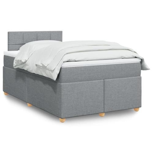 Vidaxl Sommier À Lattes De Lit Avec Matelas Gris Clair 120x200cm Ti... on Productcaster.