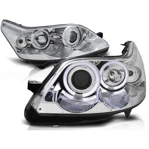 Phares Avant Citroen C4 04-10 Angel Eyes Chrome on Productcaster.