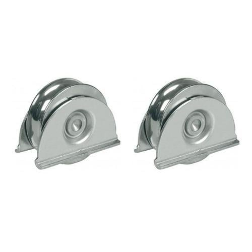 80mm Round groove wheel 20.5mm in countersunk bracket - Set of 2 on Productcaster.